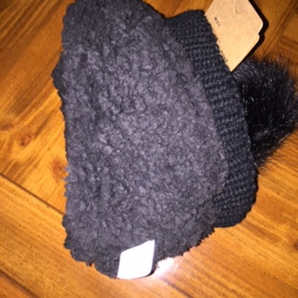 JUST COZY KNIT HAT BONNET.  ONE SIZE FITS.  COLOR: BLACK - Picture 3 of 3